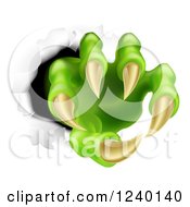 Clipart Of Green Monster Claws Ripping Through Metal Royalty Free Vector Illustration