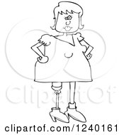 Clipart Of A Black And White Woman With An Artificial Prosthetic Leg Royalty Free Vector Illustration