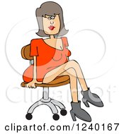 Caucasian Woman Sitting In A Chair