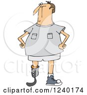 Clipart Of A Blade Runner Caucasian Man With An Artificial Prosthetic Leg Royalty Free Vector Illustration