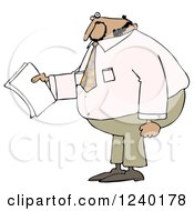 Black Businessman Holding Papers And Wearing A Pink Shirt