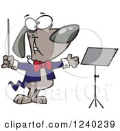 Poster, Art Print Of Music Conductor Dog By A Stand