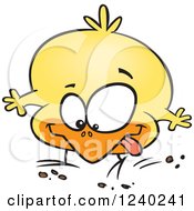 Clipart Of A Chubby Yellow Chick Royalty Free Vector Illustration