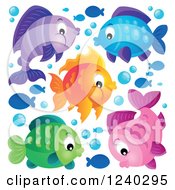 Poster, Art Print Of Colorful Fish And Bubbles