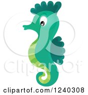 Cute Green Seahorse