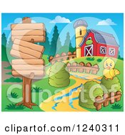Poster, Art Print Of Barnyard With A Chick And Signs