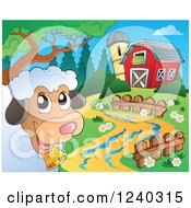Poster, Art Print Of Barnyard With A Sheep