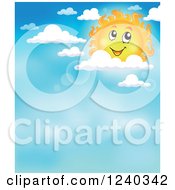 Poster, Art Print Of Happy Sun With Flares In The Sky