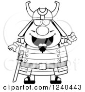 Poster, Art Print Of Black And White Smart Samurai Warrior With An Idea