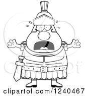 Poster, Art Print Of Black And White Scared Screaming Roman Centurion