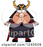 Clipart Of A Surprised Gasping Samurai Warrior Royalty Free Vector Illustration