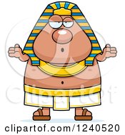 Clipart Of A Careless Shrugging Ancient Egyptian Pharaoh Royalty Free Vector Illustration