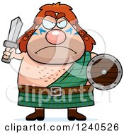 Clipart Of A Tough Celt Man Ready For Battle Royalty Free Vector Illustration