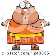 Surprised Gasping Chubby Buddhist Man