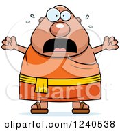 Poster, Art Print Of Scared Screaming Chubby Buddhist Man