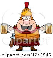 Poster, Art Print Of Drunk Roman Centurion Holding Beer