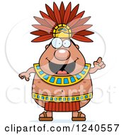 Clipart Of A Smart Aztec Chief King With An Idea Royalty Free Vector Illustration