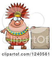 Clipart Of A Happy Aztec Chief King Royalty Free Vector Illustration
