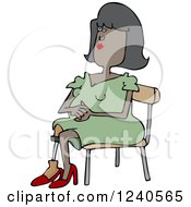 Clipart Of A Sitting Black Woman With An Artificial Prosthetic Leg Royalty Free Vector Illustration