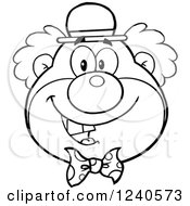 Clipart Of A Black And White Happy Clown Face Royalty Free Vector Illustration by Hit Toon