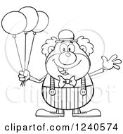 Poster, Art Print Of Black And White Happy Clown With Balloons
