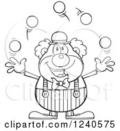 Poster, Art Print Of Black And White Happy Clown Juggling