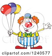 Poster, Art Print Of Happy Clown With Colorful Balloons