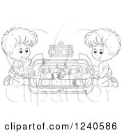 Poster, Art Print Of Black And White Boys Playing Table Hockey
