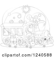 Poster, Art Print Of Black And White Happy Train On A Sunny Day