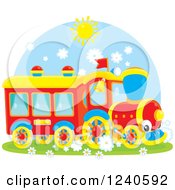 Poster, Art Print Of Happy Train On A Sunny Day