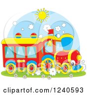 Poster, Art Print Of Smiling Train On A Sunny Day