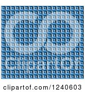 Clipart Of A Blue Geometric Square Patterned Background Royalty Free Vector Illustration