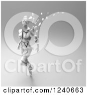 Clipart Of A 3d Crumbling Woman Over Gray Shading Royalty Free Illustration by Julos
