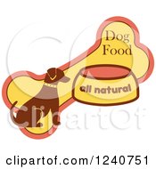 Clipart Of A Natural Dog Food Label With A Puppy And A Bone Royalty Free Vector Illustration