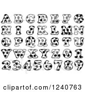 Clipart Of Soccer Patterned Letters And Numbers Royalty Free Vector Illustration