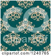 Clipart Of A Seamless Damask Background Pattern Royalty Free Vector Illustration