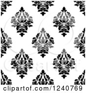 Poster, Art Print Of Seamless Black And White Damask Background Pattern 28