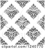 Poster, Art Print Of Seamless Gray And White Damask Background Pattern