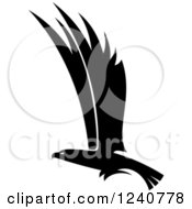 Clipart Of A Black And White Eagle In Flight 5 Royalty Free Vector Illustration