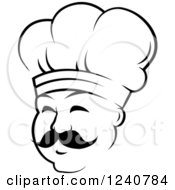 Clipart Of A Happy Black And White Male Chef Wearing A Toque Hat 23 Royalty Free Vector Illustration