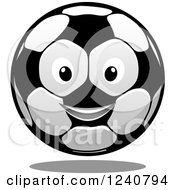 Clipart Of A Grayscale Soccer Ball Royalty Free Vector Illustration