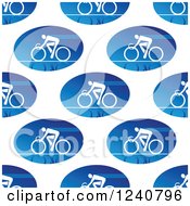 Poster, Art Print Of Seamless Background Pattern Of Cyclists