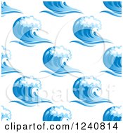 Clipart Of A Seamless Background Pattern Of Blue Ocean Surf Waves 7 Royalty Free Vector Illustration