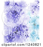 Clipart Of A Background Of Purple And Blue Pixels Royalty Free Vector Illustration