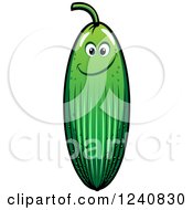 Clipart Of A Happy Zucchini Character Royalty Free Vector Illustration