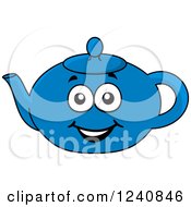 Poster, Art Print Of Happy Blue Tea Pot