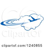 Poster, Art Print Of Commercial Airliner Plane Over A Cloud