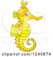 Poster, Art Print Of Cute Orange And Yellow Seahorse