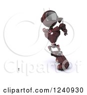 Poster, Art Print Of 3d Red Android Robot Teeing Off While Golfing