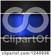 Poster, Art Print Of 3d Perforated Metal Panels Framing Blue Text Space With Flares Of Light